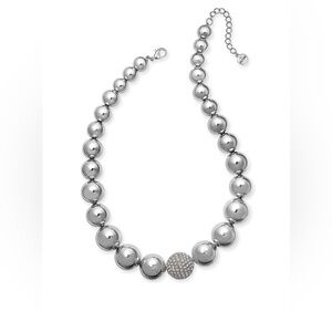 Silver-Tone Crystal Accent Bubble Statement Necklace and earnings
